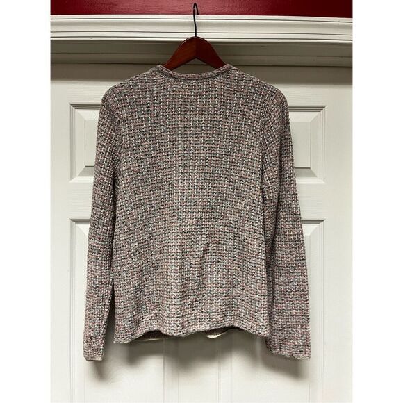 J. Jill Pink & Gray Tweed Look Cardigan Sweater sz M - Picture 7 of 8